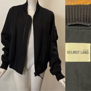 HELMUT LANG 2003 Re-Edition Black Bondage Strap Cotton Blend Bomber- Men’s M